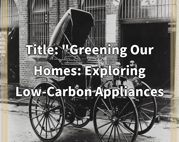 Title: “Greening Our Homes: Exploring Low-Carbon Appliances