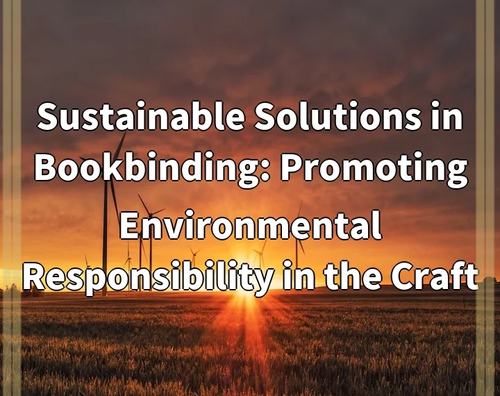 Sustainable Solutions in Bookbinding: Promoting Environmental Responsibility in the Craft