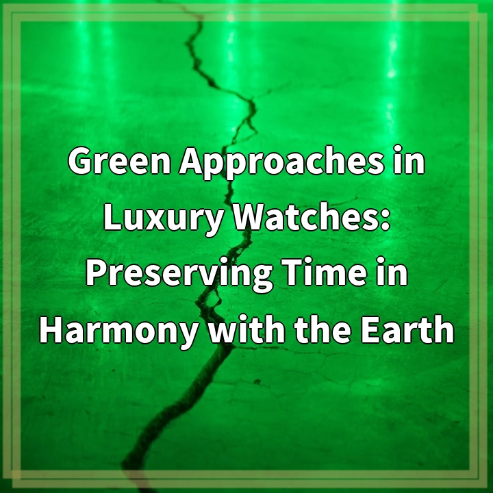 Green Approaches in Luxury Watches: Preserving Time in Harmony with the Earth