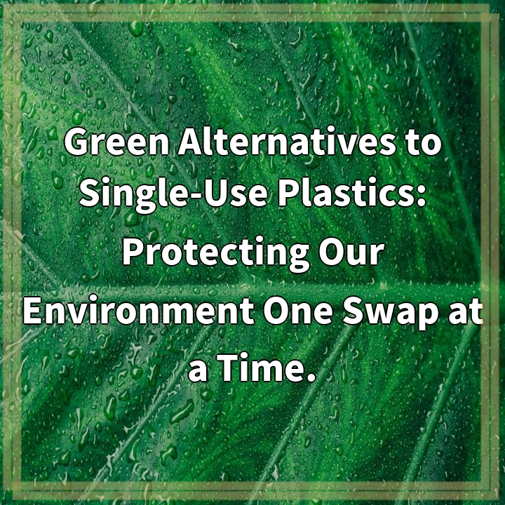 Green Alternatives to Single-Use Plastics: Protecting Our Environment One Swap at a Time.