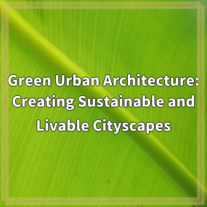 Green Urban Architecture: Creating Sustainable and Livable Cityscapes