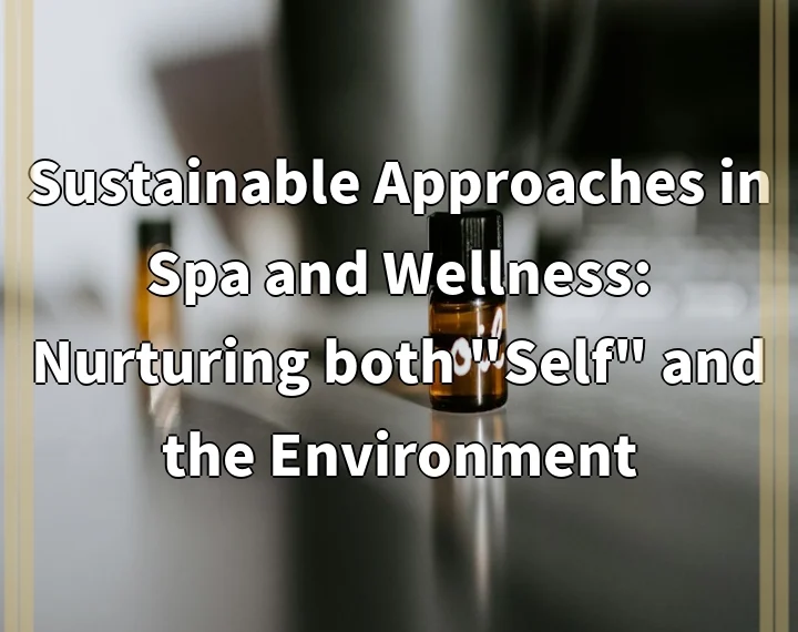 Sustainable Approaches in Spa and Wellness: Nurturing both “Self” and the Environment