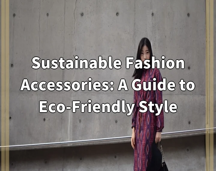 Sustainable Fashion Accessories: A Guide to Eco-Friendly Style