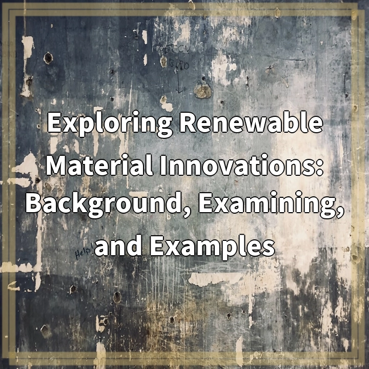 Exploring Renewable Material Innovations: Background, Examining, and Examples