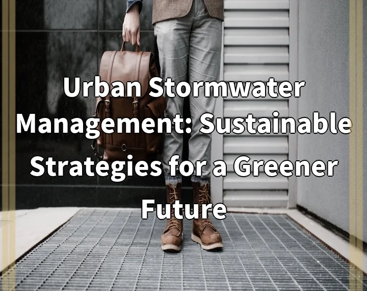 Urban Stormwater Management: Sustainable Strategies for a Greener Future