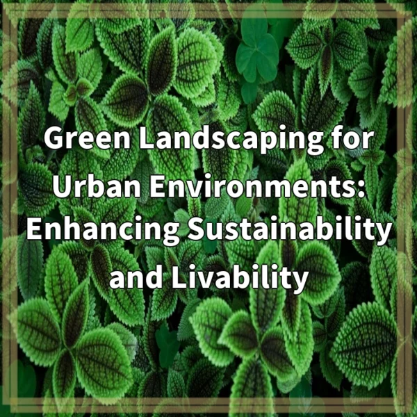 Green Landscaping for Urban Environments: Enhancing Sustainability and Livability