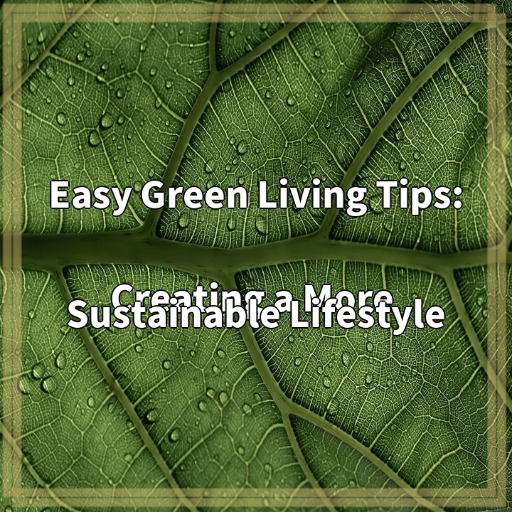 Easy Green Living Tips: 
Creating a More Sustainable Lifestyle