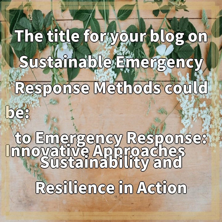 The title for your blog on Sustainable Emergency Response Methods could be:

Innovative Approaches to Emergency Response: Sustainability and Resilience in Action