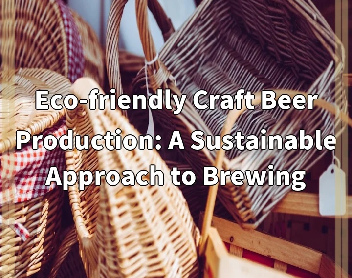 Eco-friendly Craft Beer Production: A Sustainable Approach to Brewing