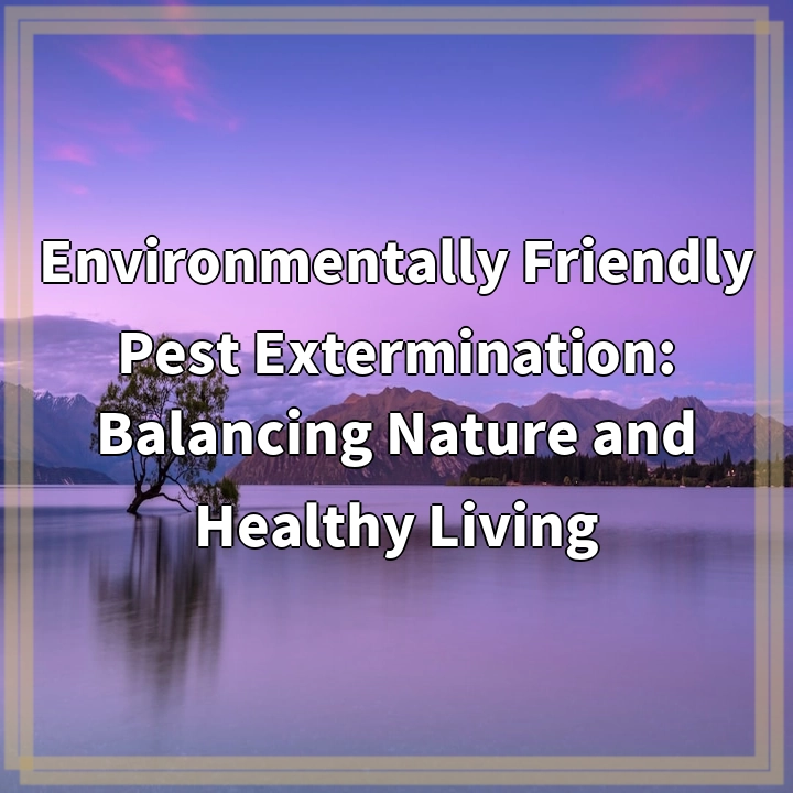 Environmentally Friendly Pest Extermination: Balancing Nature and Healthy Living