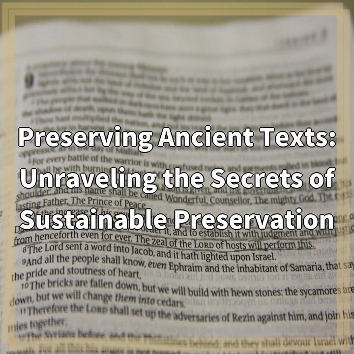 Preserving Ancient Texts: Unraveling the Secrets of Sustainable Preservation