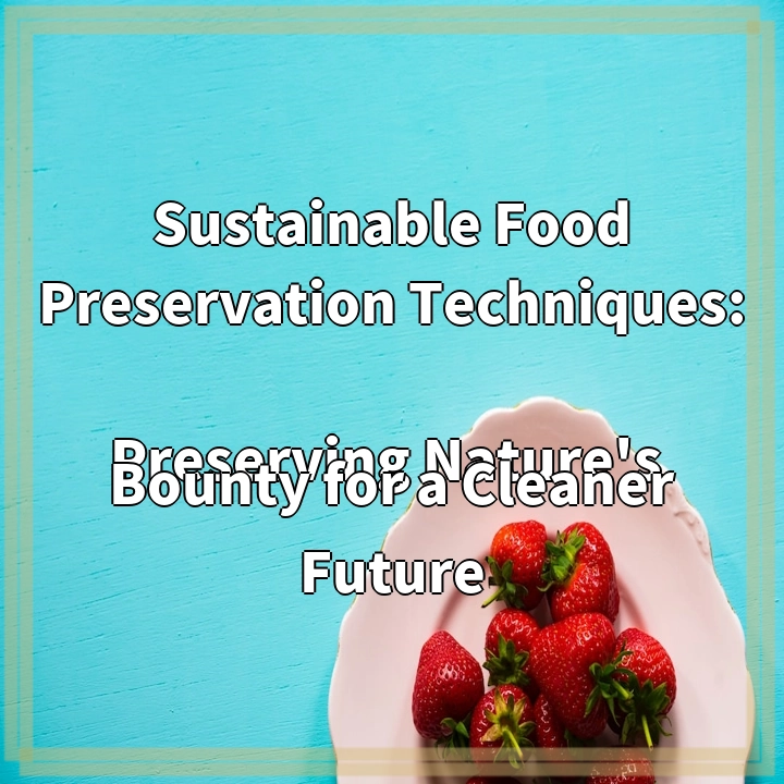 Sustainable Food Preservation Techniques: 
Preserving Nature’s Bounty for a Cleaner Future