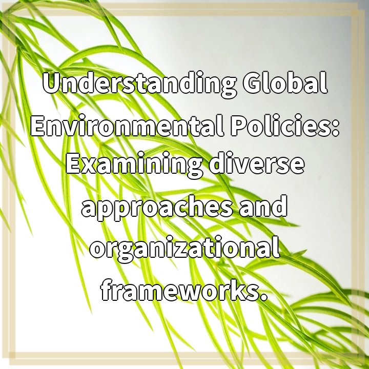 Understanding Global Environmental Policies: Examining diverse approaches and organizational frameworks.