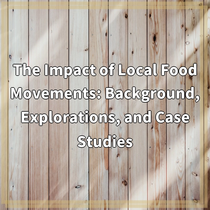 The Impact of Local Food Movements: Background, Explorations, and Case Studies