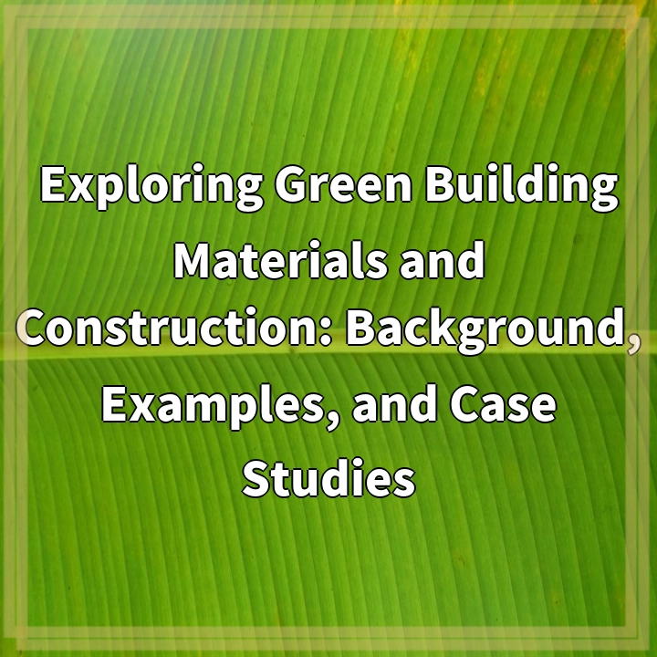 Exploring Green Building Materials and Construction: Background, Examples, and Case Studies