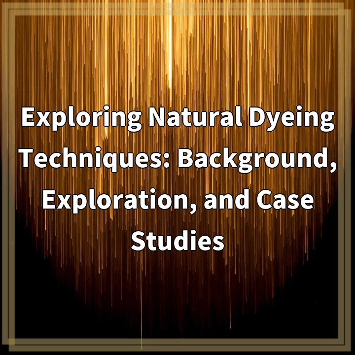 Exploring Natural Dyeing Techniques: Background, Exploration, and Case Studies