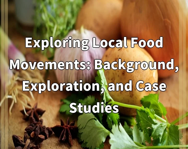 Exploring Local Food Movements: Background, Exploration, and Case Studies