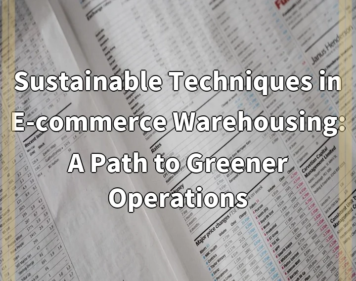 Sustainable Techniques in E-commerce Warehousing: A Path to Greener Operations