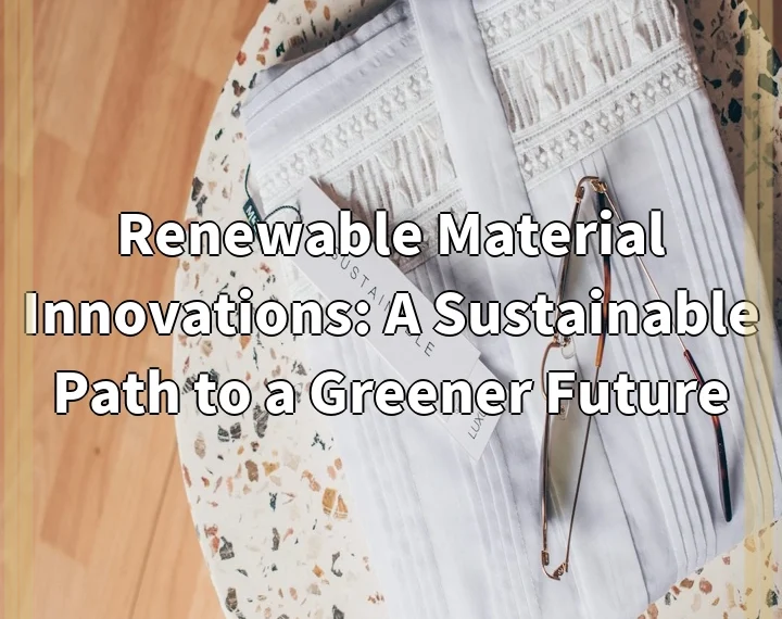 Renewable Material Innovations: A Sustainable Path to a Greener Future