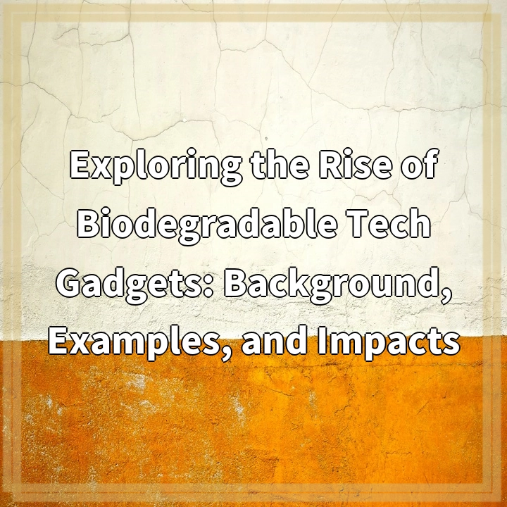 Exploring the Rise of Biodegradable Tech Gadgets: Background, Examples, and Impacts