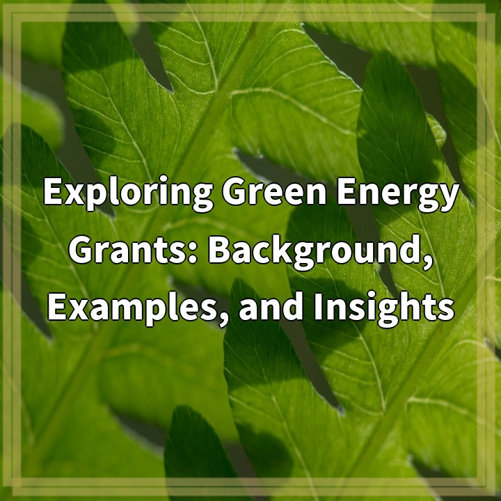 Exploring Green Energy Grants: Background, Examples, and Insights