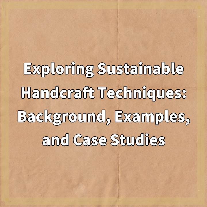 Exploring Sustainable Handcraft Techniques: Solutions for a Greener Future