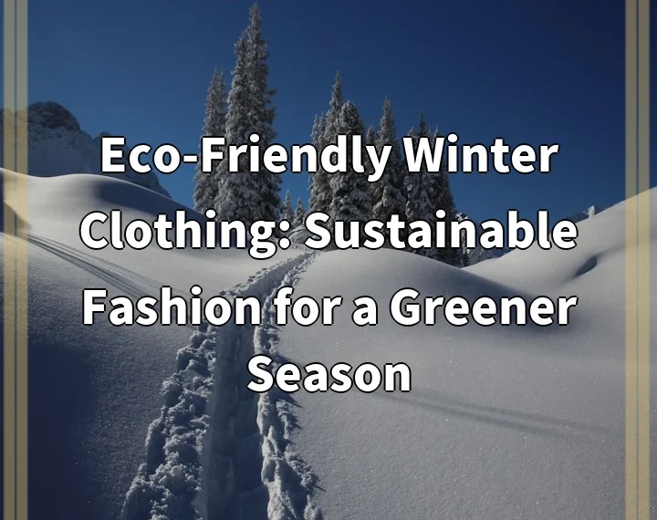 Eco-Friendly Winter Clothing: Sustainable Fashion for a Greener Season