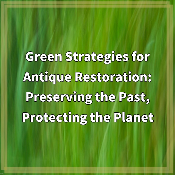 Green Strategies for Antique Restoration: Preserving the Past, Protecting the Planet