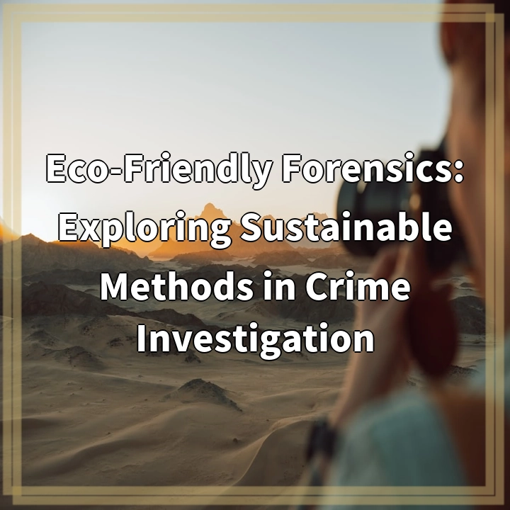 Eco-Friendly Forensics: Exploring Sustainable Methods in Crime Investigation