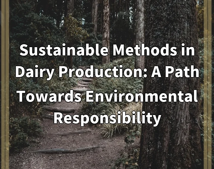 Sustainable Methods in Dairy Production: A Path Towards Environmental Responsibility