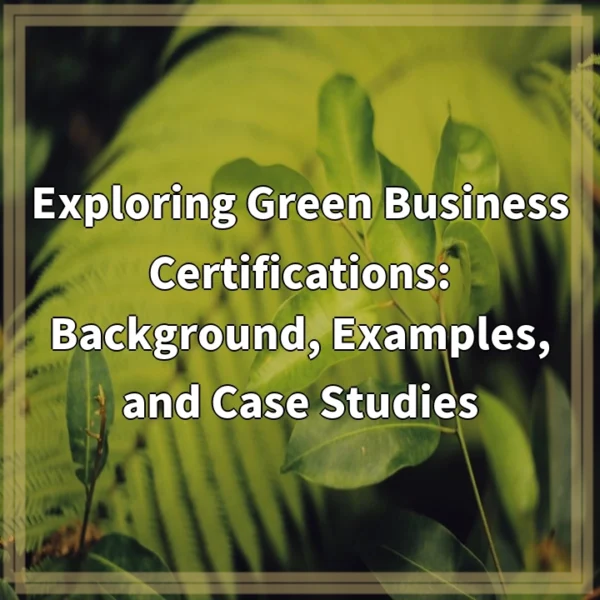 Exploring Green Business Certifications: Background, Examples, and Case Studies