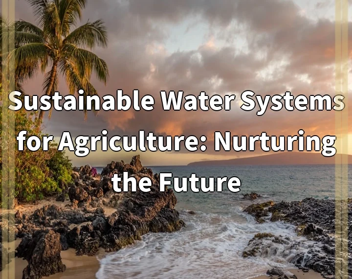 Sustainable Water Systems for Agriculture: Nurturing the Future