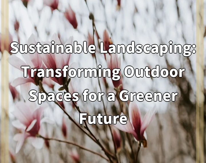 Sustainable Landscaping: Transforming Outdoor Spaces for a Greener Future