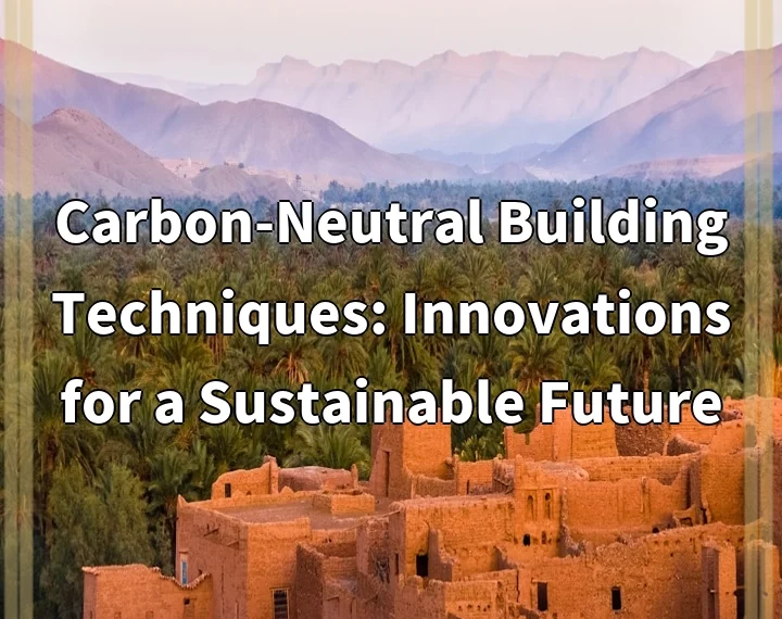 Carbon-Neutral Building Techniques: Innovations for a Sustainable Future