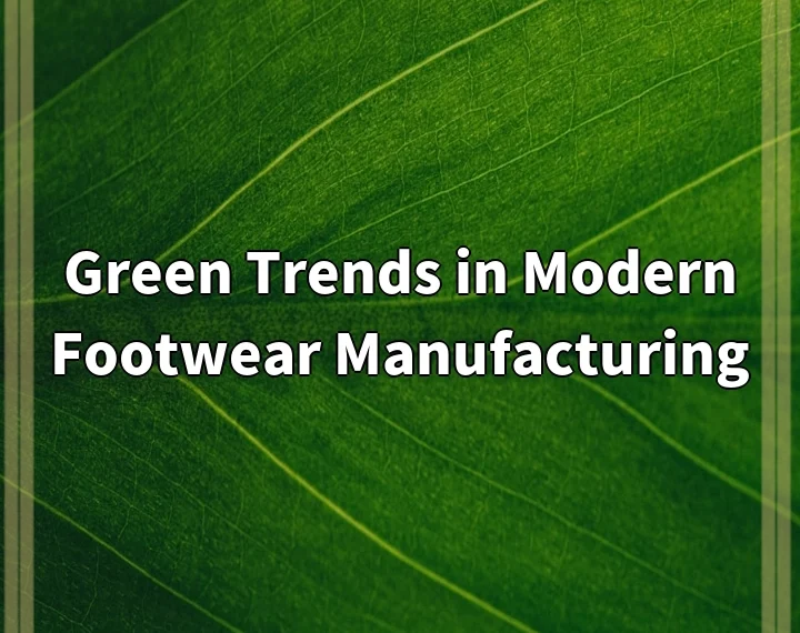 Green Trends in Modern Footwear Manufacturing