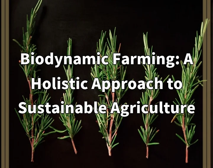 Biodynamic Farming: A Holistic Approach to Sustainable Agriculture