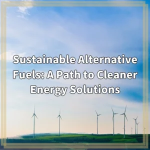 Sustainable Alternative Fuels: A Path to Cleaner Energy Solutions