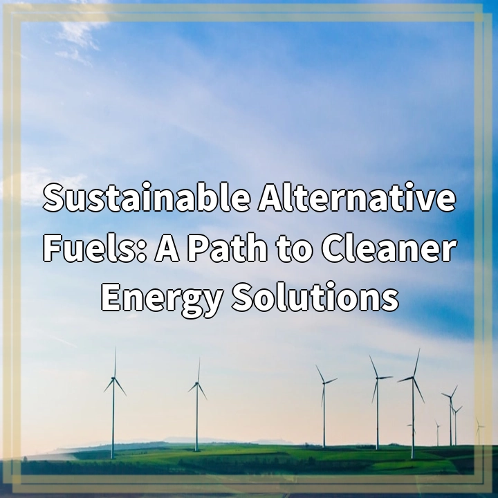 Sustainable Alternative Fuels: A Path to Cleaner Energy Solutions