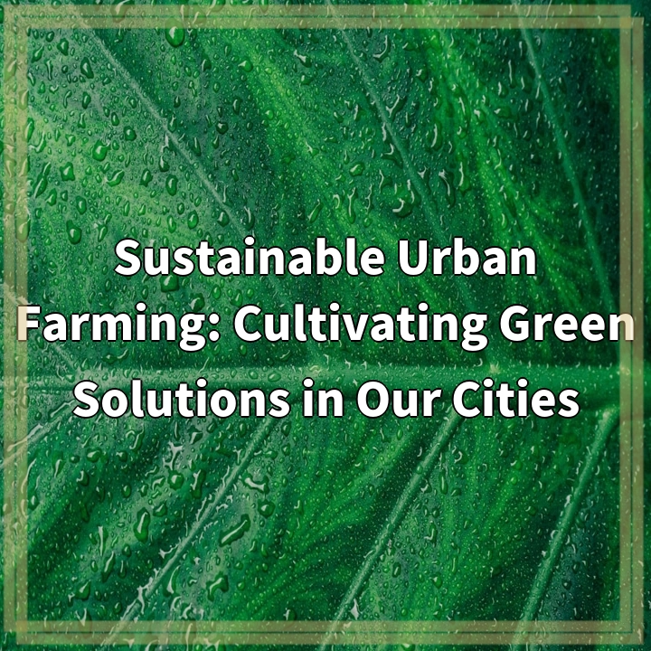 Sustainable Urban Farming: Cultivating Green Solutions in Our Cities