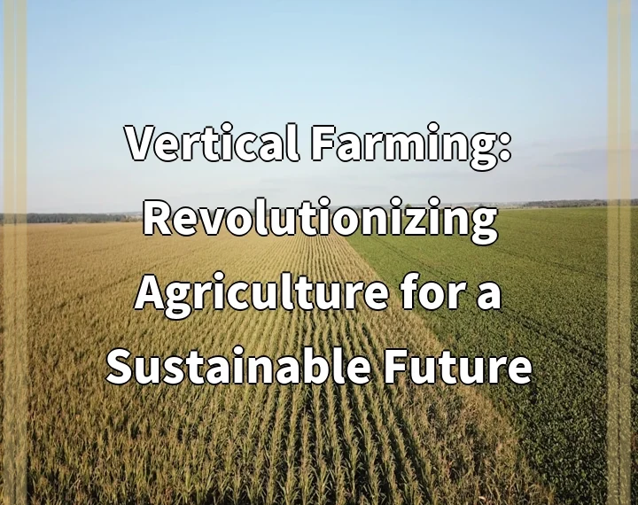 Vertical Farming: Revolutionizing Agriculture for a Sustainable Future