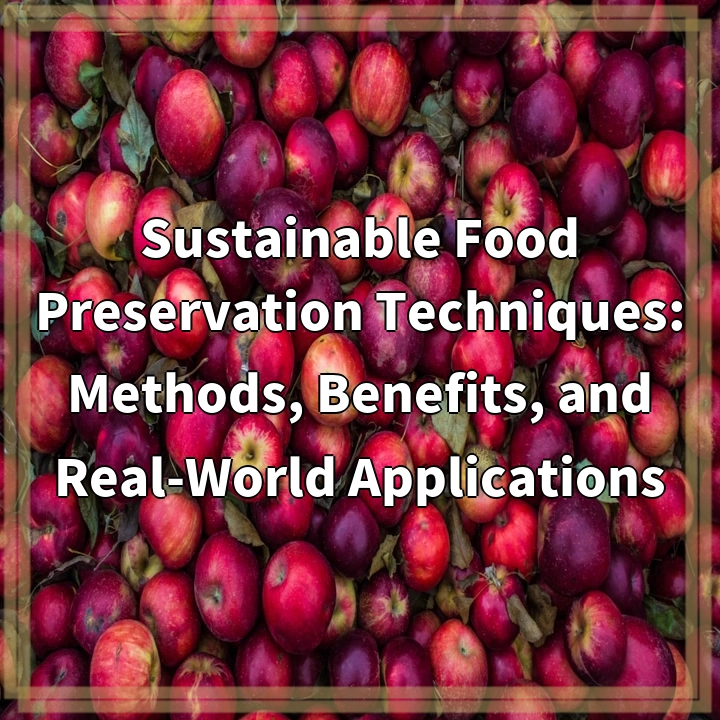 Sustainable Food Preservation Techniques: Methods, Benefits, and Real-World Applications